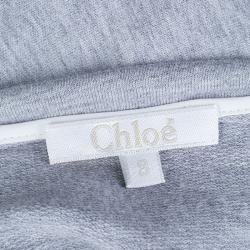 Pre Owned Chloe White and Grey Sleeveless Romper 8 Yrs