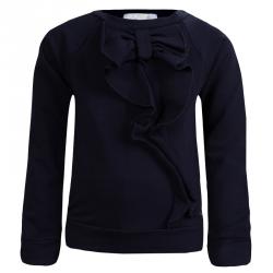 Chloe Navy Blue Knit Bow Ruffle Detail Sweatshirt 6 Yrs
