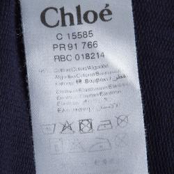 Chloe Navy Blue Knit Bow Ruffle Detail Sweatshirt 6 Yrs