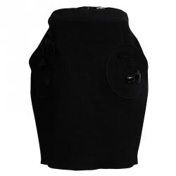 D&G Junior Black Wool Embellished Skirt 9-10 Yrs