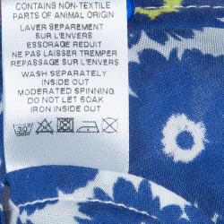 Dior Blue Floral Print Sleeveless Belted Shirt Dress Size 8 Yrs