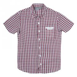 Pre Owned قميص ديور كاروهات أحمر وأبيض بأكمام قصيرة 8 سنوات