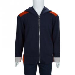 Dior Colorblock Wool Hooded Zip Front Cardigan 6 Yrs