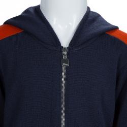 Dior Colorblock Wool Hooded Zip Front Cardigan 6 Yrs