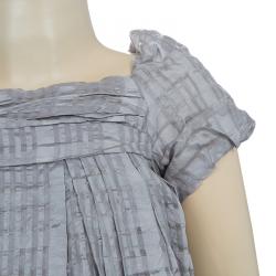 Pre Owned Dior Grey Short Sleeve Back Tie Detail Silk Dress 6 Yrs