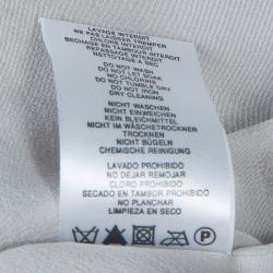 Pre Owned Dior Grey Short Sleeve Back Tie Detail Silk Dress 6 Yrs