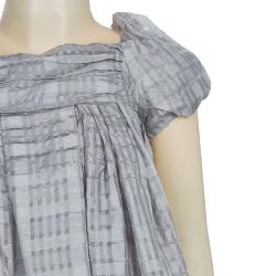 Dior Grey Short Sleeve Back Tie Detail Silk Dress 4 Yrs