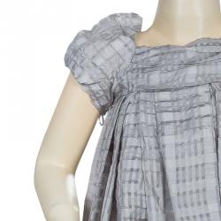 Dior Grey Short Sleeve Back Tie Detail Silk Dress 4 Yrs