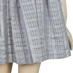 Dior Grey Short Sleeve Back Tie Detail Silk Dress 4 Yrs