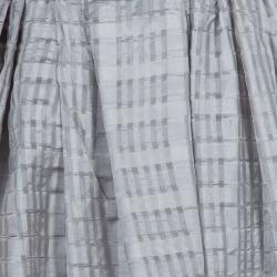 Dior Grey Short Sleeve Back Tie Detail Silk Dress 4 Yrs
