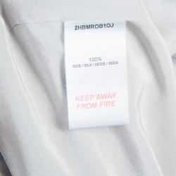 Dior Grey Short Sleeve Back Tie Detail Silk Dress 4 Yrs