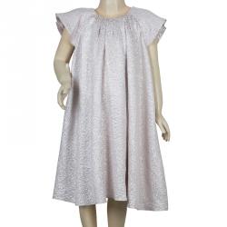 Pre Owned Dior Beige Metallic Print Short Sleeve Dress 10 Yrs