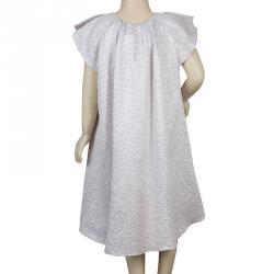 Pre Owned Dior Beige Metallic Print Short Sleeve Dress 10 Yrs