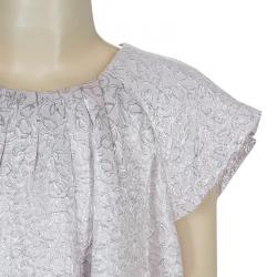 Pre Owned Dior Beige Metallic Print Short Sleeve Dress 10 Yrs