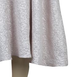 Pre Owned Dior Beige Metallic Print Short Sleeve Dress 10 Yrs