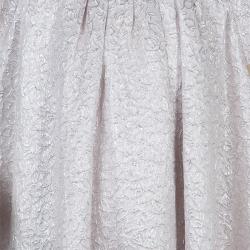 Pre Owned Dior Beige Metallic Print Short Sleeve Dress 10 Yrs