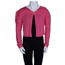 مملوكة مسبقًا Dior Pink Knit Floral Sequin Detail Cardigan 10 Yrs