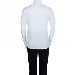 Pre Owned Dior White Jersey Braided Edging Detail T-shirt 10 Yrs
