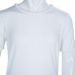 Pre Owned Dior White Jersey Braided Edging Detail T-shirt 10 Yrs