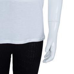 Pre Owned Dior White Jersey Braided Edging Detail T-shirt 10 Yrs
