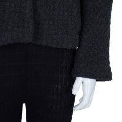 Dior Dark Grey Basketweave Textured Wool Jacket 6 Yrs