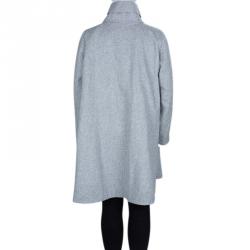 Dior Grey Houndstooth Angora Wool A-Line Coat 10 Yrs