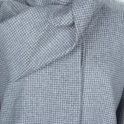 Dior Grey Houndstooth Angora Wool A-Line Coat 10 Yrs
