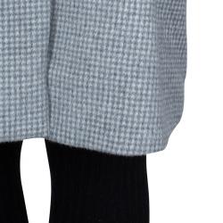 Dior Grey Houndstooth Angora Wool A-Line Coat 10 Yrs