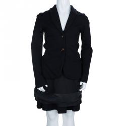 Pre Owned Dior Black Knit Skirt Suit 10 Yrs