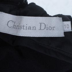 Pre Owned Dior Black Knit Skirt Suit 10 Yrs