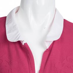 Pre Owned فستان ديور تريكو وردي ياقة بولو مغايرة 10 سنوات