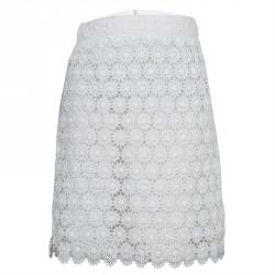 Dolce and Gabbana White Floral Lace Skirt 6 Yrs
