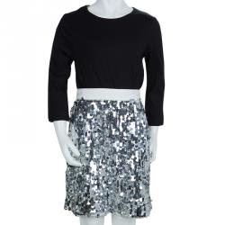 Pre Owned Dolce and Gabbana Silver Sequin Embellished Skirt 9/10 Yrs