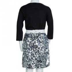 Pre Owned Dolce and Gabbana Silver Sequin Embellished Skirt 9/10 Yrs