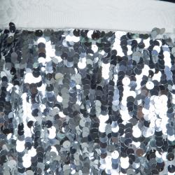 Pre Owned Dolce and Gabbana Silver Sequin Embellished Skirt 9/10 Yrs
