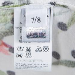 Pre Owned Dolce and Gabbana Floral and Polka Dot Print Buttondown Cotton Cardigan 8Yrs