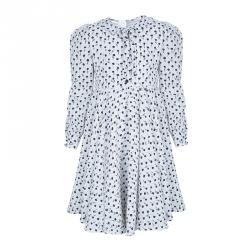 مملوكة مسبقًا Dolce and Gabbana White Printed Peter-Pan Collar Flared Dress 12 Yrs