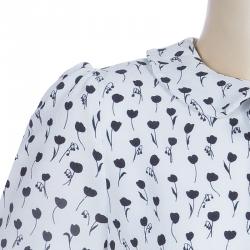 مملوكة مسبقًا Dolce and Gabbana White Printed Peter-Pan Collar Flared Dress 12 Yrs