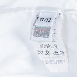 مملوكة مسبقًا Dolce and Gabbana White Printed Peter-Pan Collar Flared Dress 12 Yrs