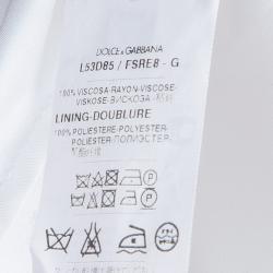 مملوكة مسبقًا Dolce and Gabbana White Printed Peter-Pan Collar Flared Dress 12 Yrs