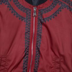 Dolce and Gabbana Red Printed Bomber Jacket 4 Yrs