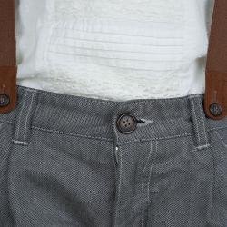 Pre Owned Dolce and Gabbana Grey Herringbone Suspender Trousers 7/8 Yrs