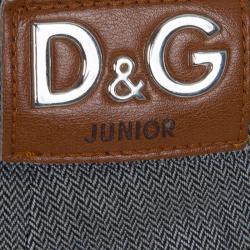 Pre Owned Dolce and Gabbana Grey Herringbone Suspender Trousers 7/8 Yrs