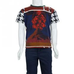 Pre Owned تي شيرت دولتشي أند غابانا فولكانو مطبوع متعدد الألوان برقبة مستديرة 6 سنوات
