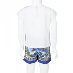 Pre Owned D&G Portofino Printed Cotton Top and Shorts Set 4 Yrs