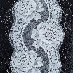 Pre Owned Dolce and Gabbana Black Sequin Embellished Lace Detail Sleeveless Dress 9/10 Yrs
