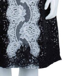 Pre Owned Dolce and Gabbana Black Sequin Embellished Lace Detail Sleeveless Dress 9/10 Yrs