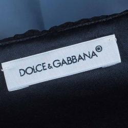 Pre Owned Dolce and Gabbana Black Sequin Embellished Lace Detail Sleeveless Dress 9/10 Yrs