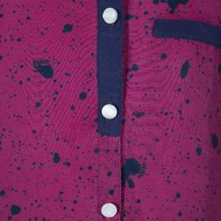 Fendi Pink Printed Silk Long Sleeve Gathered Dress 6Yrs