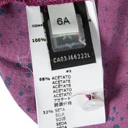 Fendi Pink Printed Silk Long Sleeve Gathered Dress 6Yrs